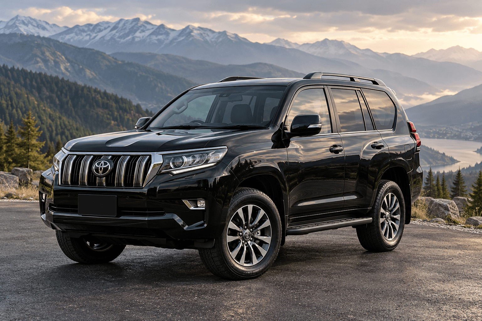Illustrative black Toyota Prado 2024